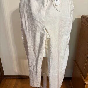 NWT ABERCROMBIE & FITCH Creme Color Pants with Pockets-Size Large (Inseam: 26")